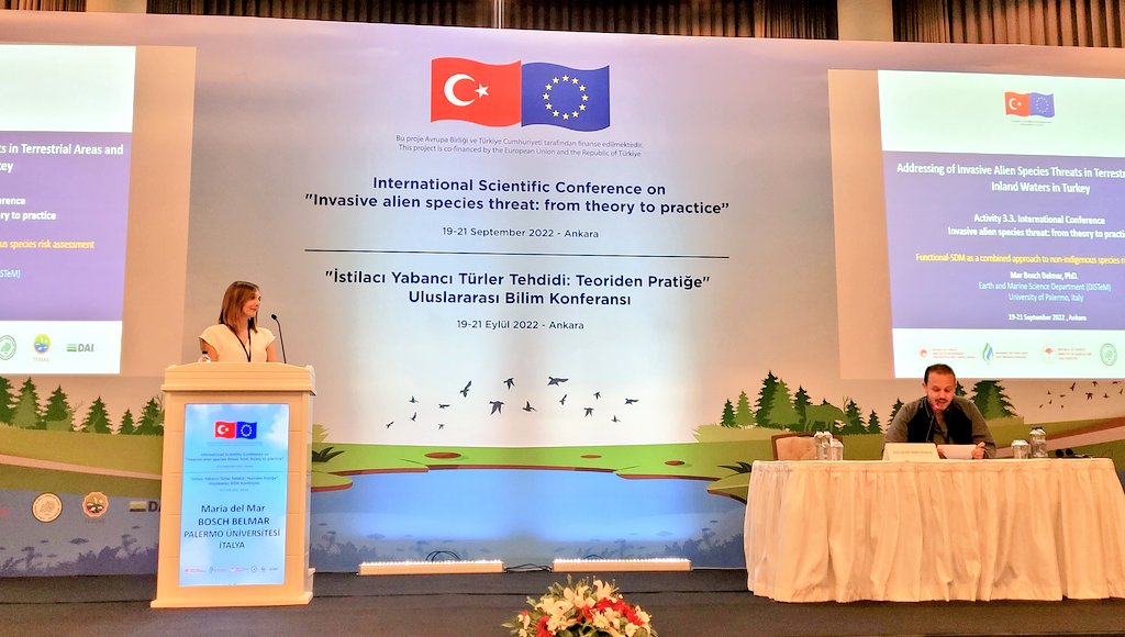teriasturk_eu's tweet photo. The session on “Climate Change Impacts” moderated by @GMarchessaux is starting with a presentation from @mar_boschbelmar on the topic of “Functional-SDM as a combined approach to non-indigenous species risk assessment”. #TerIASConference https://t.co/gXfEVsjJyH