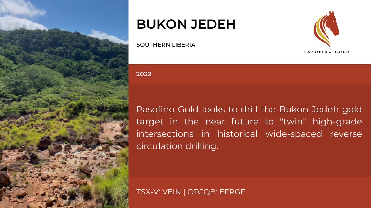 PasofinoGold's tweet photo. Pasofino Gold looks to drill the Bukon Jedeh target in the future to "twin" high-grade intersections in historical wide-spaced reverse circulation drilling. Learn more about this highly promising gold target: https://t.co/x5128V2XOE

$VEIN $EFRGF
#Gold #Exploration #Drilling https://t.co/mXFy7XNZn1
