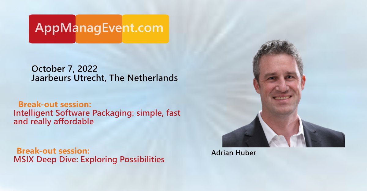 roydaking's tweet photo. RT @appmanagevent: We welcome Adrian Huber with his two sessions at AppManagEvent 2022.
Come and join one or both of his sessions on the 7th of October.
Read more about it>> 
https://t.co/ZPiI5kBUFc and https://t.co/Yq24c6515E
#appmanagevent https://t.co/Bh3B3KvtQe