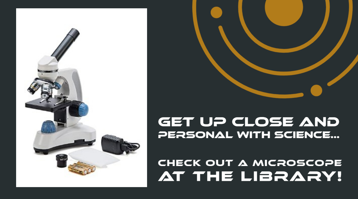 StChLibrary's tweet photo. Want to see everyday objects in a whole new way? Look at them under a microscope!
Microscopes are now available for a two-week checkout. Observe and experiment at home: https://t.co/muxbsJQbPZ
#sciencefunforeveryone https://t.co/wXlgwXSrjb