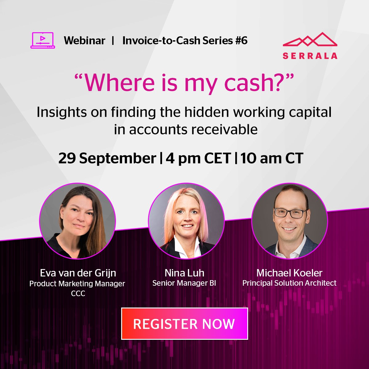 WeAreSerrala's tweet photo. Did you know that 1/3 of #workingcapital may be hiding in your accounts receivable processes? Learn how to dig it up in our 30-minute #webinar 🖥️ on September 29 | 4 pm CEST | 10 am CT 👉 https://t.co/mZvFhTBj6w #accountsreceivable #finance #automation #Invoicetocash https://t.co/Pfxv3e3fUi