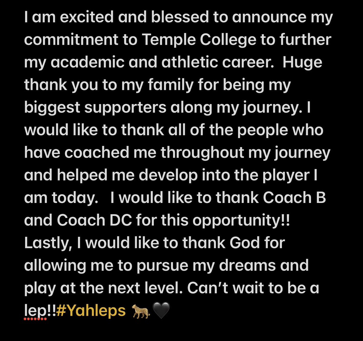 marli_kennedy's tweet photo. So blessed and excited for this opportunity🐆🖤!! @SoftballTemple @IGNR_18u @planoeastsb @coachbri15 @Gosset41 @KennyMatthews @Los_Stuff #committed #Yahleps https://t.co/QDNDRonUBL