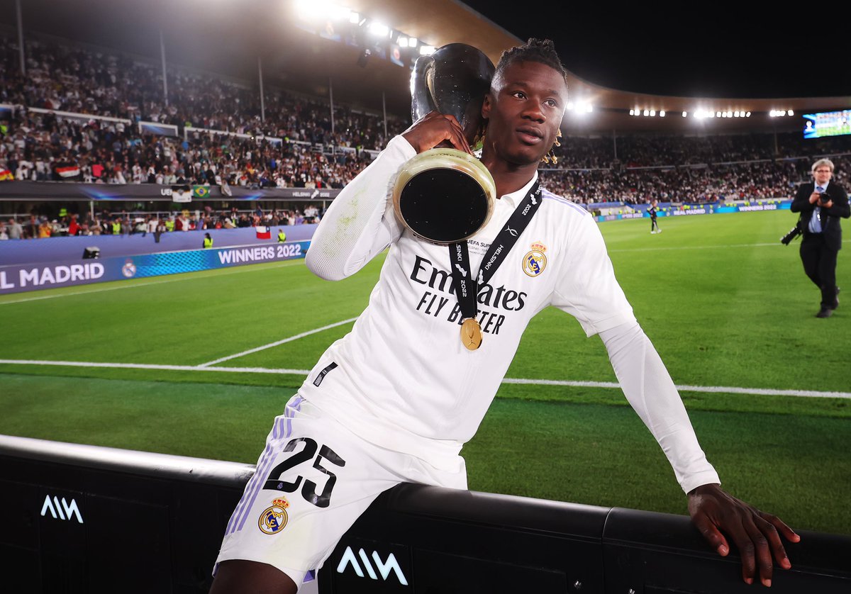 Camavinga’s agent Jonathan Barnett: “Eduardo is more than happy, he’s in love with Real Madrid. It was a great choice, Ancelotti is super too”, tells <a href="/GoalEspana/">GOAL España</a>. ⚪️ #RealMadrid

“If you want to be the best player in the world, the best thing you can do is play for Real Madrid”.