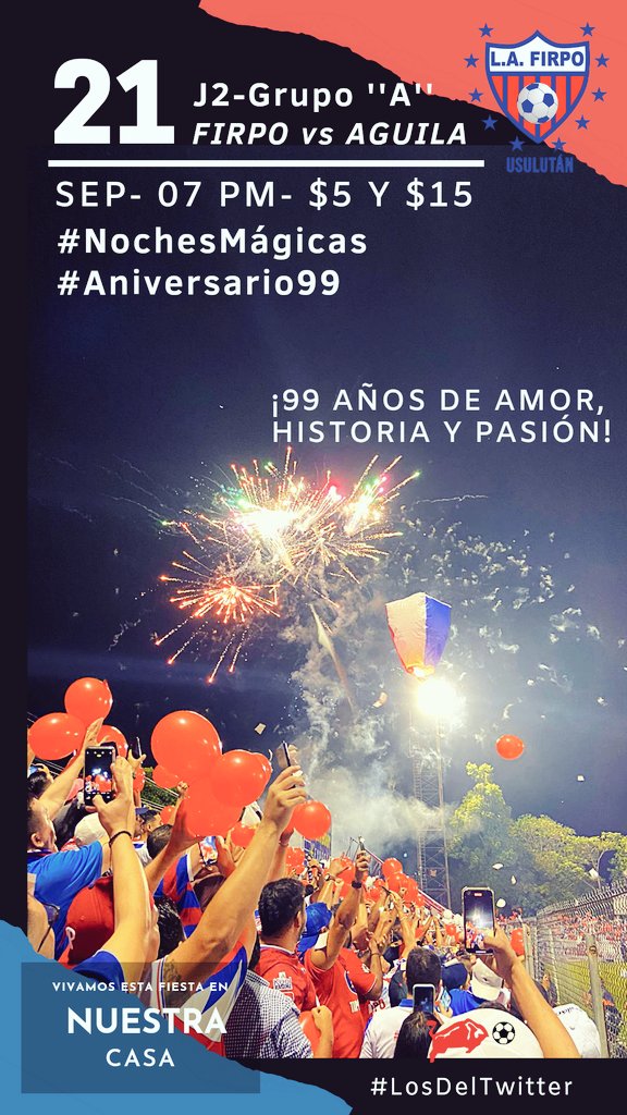 LosDelTw_'s tweet photo. #Pamperos maรฑana nos vemos en el Sergio Torres! #J2 #GrupoA #FirpoAguila ๐ดโช๏ธ๐ต y celebrar nuestro #Aniversario99.
#AmorAlTricolor
#LosDelTwitter
*Nota: Partido esta sujeto a cambio de horario por aprobaciรณn en inspecciรณn de iluminaciรณn. https://t.co/cIpysUEadM
