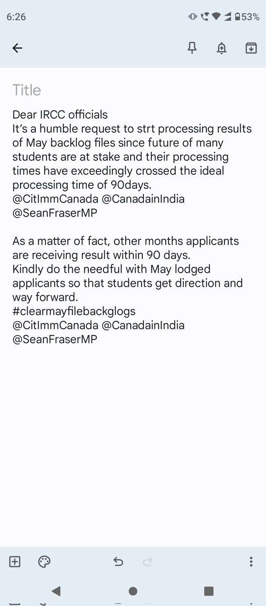 AlishaSahni1's tweet photo. @CanadainIndia @CitImmCanFR @CitImmCanFR @JustinTrudeau @SeanFraserMP #clearmayfiles #clearmaybacklogfiles https://t.co/z7LGs6UU1K