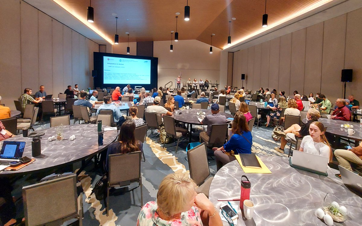 se_casc's tweet photo. Good morning, Southeast Climate Adaptation Science Symposium! Day two kicks off with our plenary session "Adaptation in Action," as researchers talk about their funded work and experiences in partnership with SECASC. #secasc #Science4Climate https://t.co/mUVkylCxgu