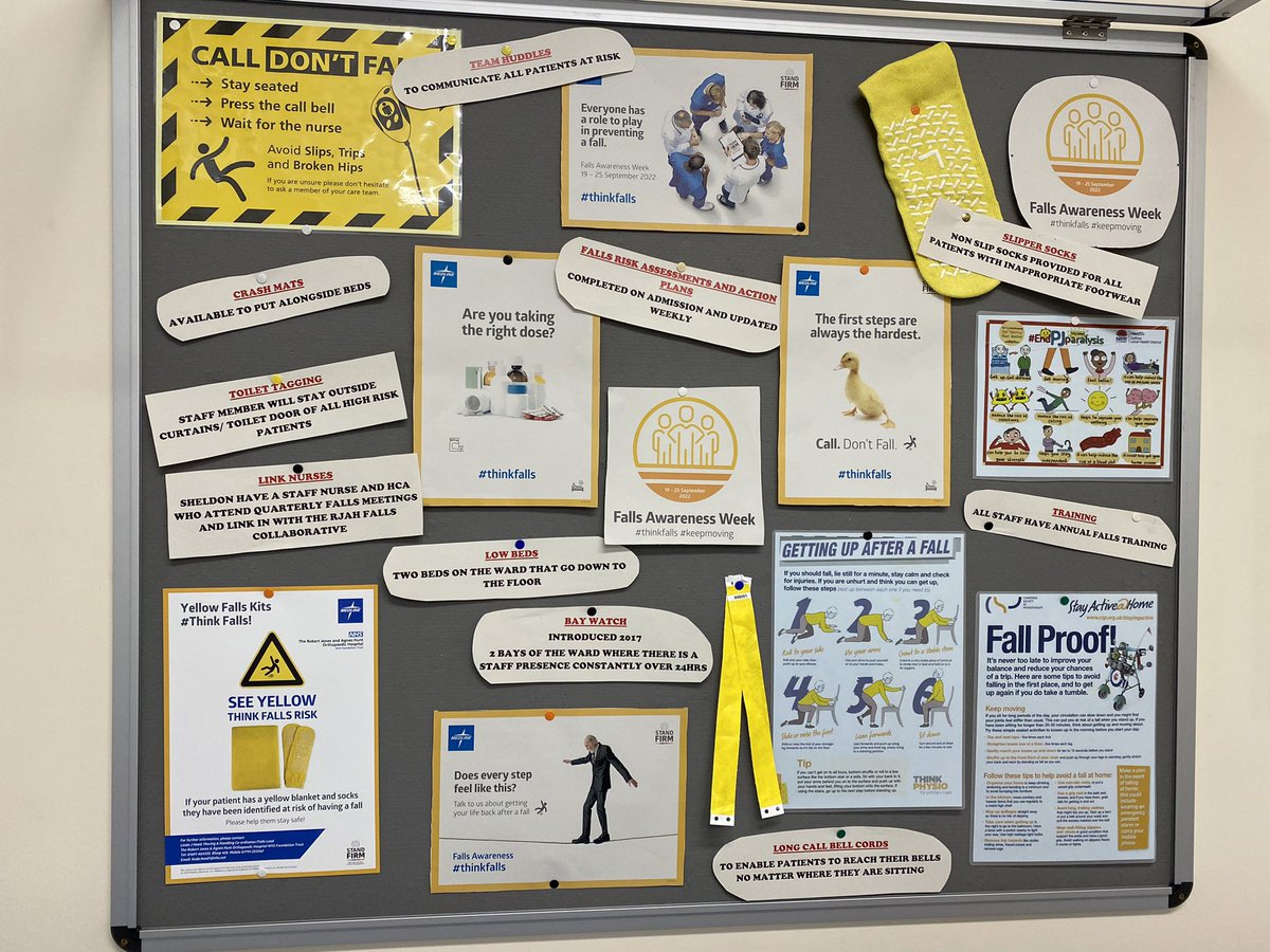 Falls awareness week on Sheldon Ward. Lots going on this week at @RJAH_NHS for patients and staff #thinkfalls #fallsawarenessweek @saralynellis @newtlisa @KirstyDitcher @spikeystace