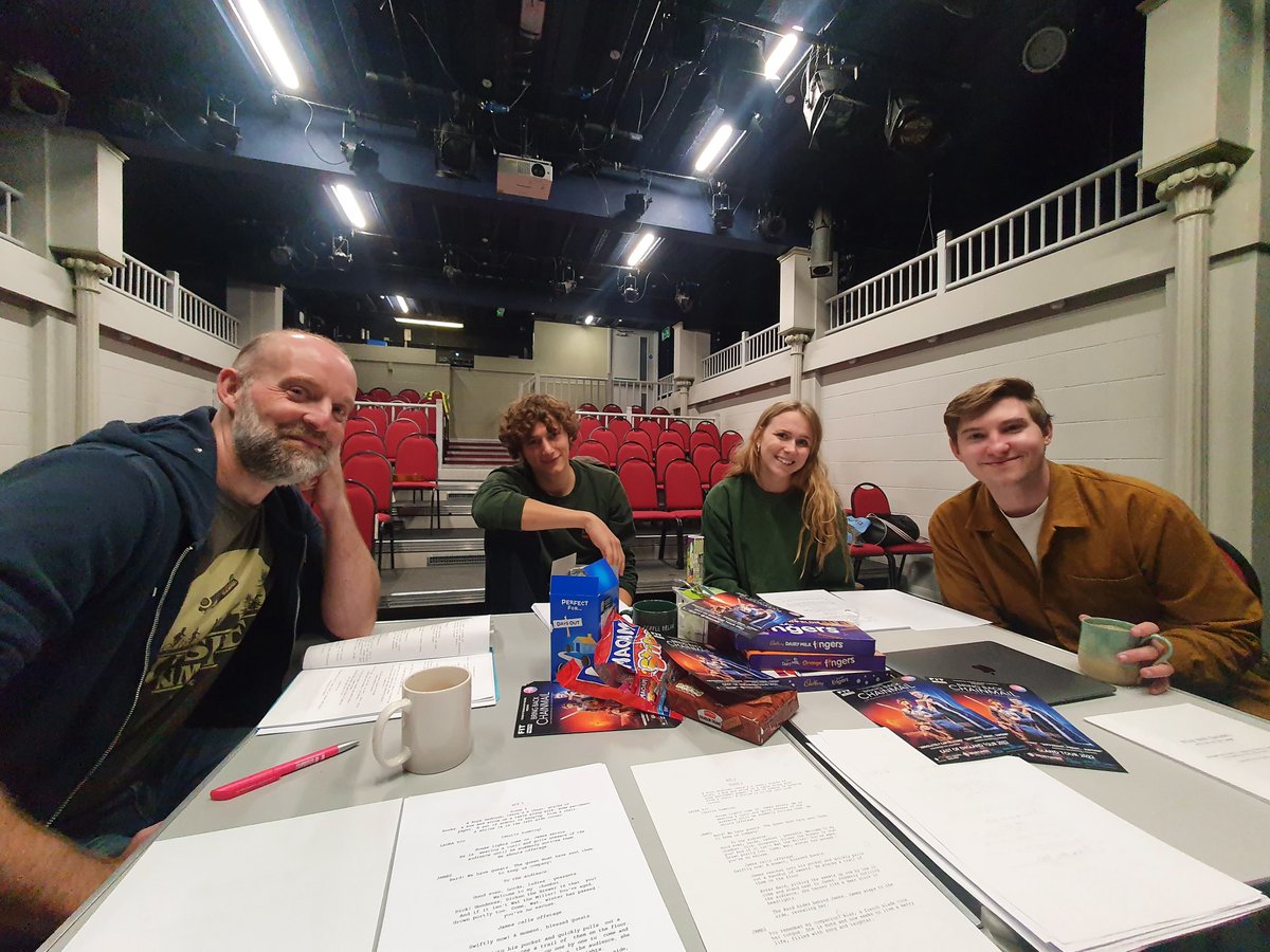 FITTheatre's tweet photo. Look at our lovely #BringBackChainmail team on day one of rehearsals!

A huge thanks to @HeadgateTheatre for providing us a home while we get our show ready for you 🎭⚔️ 

All tour dates in Essex, Suffolk, Norfolk &amp; Cambs are on sale, so get your 🎟️ now: https://t.co/OBgpgpP5rD https://t.co/ZFbi2vqaMK