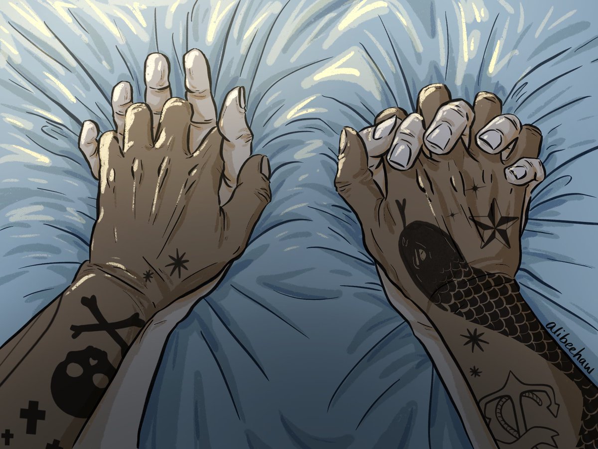 Wanted to draw something vaguely spicy with hands and so here we are… might make a version with text later but we’ll see 🫣 #ofmd #OurFlagMeansDeath #gentlebeard