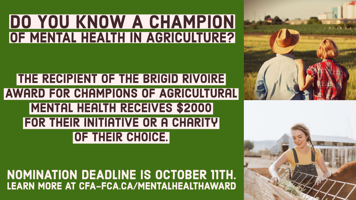 CFAFCA's tweet photo. Deadline for the #BRAward is Oct 11! The award is for those doing good work in #cdnag mental health, but you don't have to be providing mental health services! Community building, raising awareness and other activities are all eligible. Learn more here: https://t.co/Qfz7W2dUKS https://t.co/rcWCy4UZAx