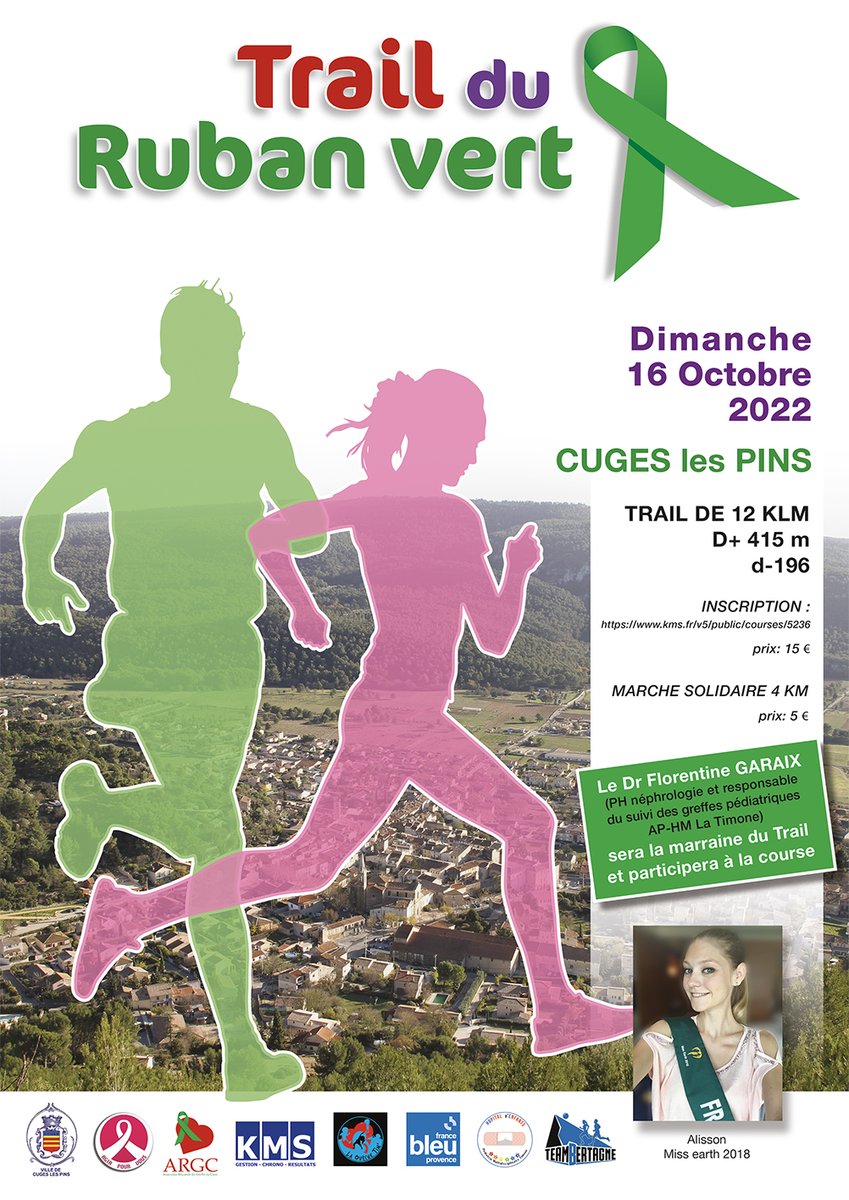 aphm_actu's tweet photo. #SAVETHEDATE #DONDORGANES ⚡️🗓📌 #Trail du ruban vert - Dimanche 16/10/2022 à #CugesLesPins - Dans le cadre de l’information sur le don d’organes et de tissus, organisé avec l’#ARGC. https://t.co/oTHMAlOyv7
@michelARGC @KMS_fr @bleuprovence @MairieCuges @HopeprojectF https://t.co/eeyr8Z66oq