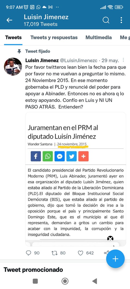 JoelAlbertoMen2's tweet photo. @LuisinJimenezc @LervyAndy Mi respeto para usted... Pero usted si era del PLD pues no sé renuncia a lo que no se pertenecer y usted mismo ha escrito que renunció al poder en ese momento ... Aquí le dejo su propio escrito ... No quiera jugar con la inteligencia de otros atento a que usted es inteligente https://t.co/uN29t41jrb