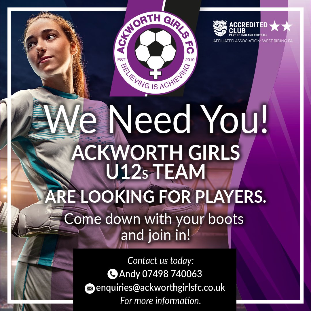 AGFC are currently looking for talented players to strengthen its current U12's squad. If you think your up to it please get intouch #agfc #grassrootsfootball #girlsfootballteam #girlsfootball