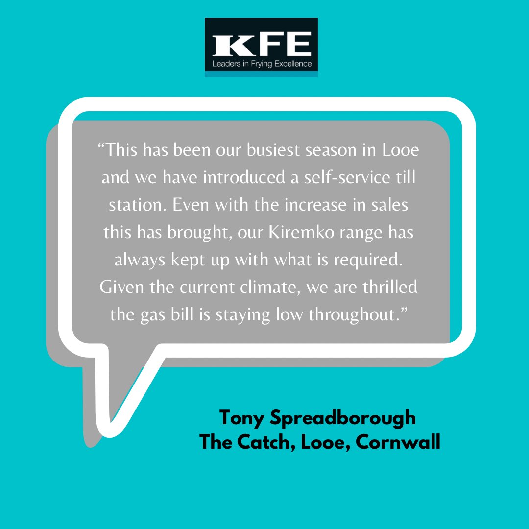 KFELtd's tweet photo. Another happy #Kiremko customer whose sales have gone up this summer but whose gas bill has remained low 🙌🏼

#kfe #highefficiency #fryingrange  #fishandchips #gassavings https://t.co/ht0cUr4LWO