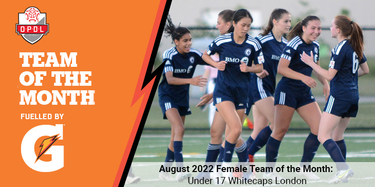OntarioIsSoccer's tweet photo. Congratulations to the U17 Girls @whitecapslondon  squad for being named the #OPDL @GatoradeCanada
 Team of the Month for August 2022!
🍁⚽️💪 https://t.co/a1ii6B61qh