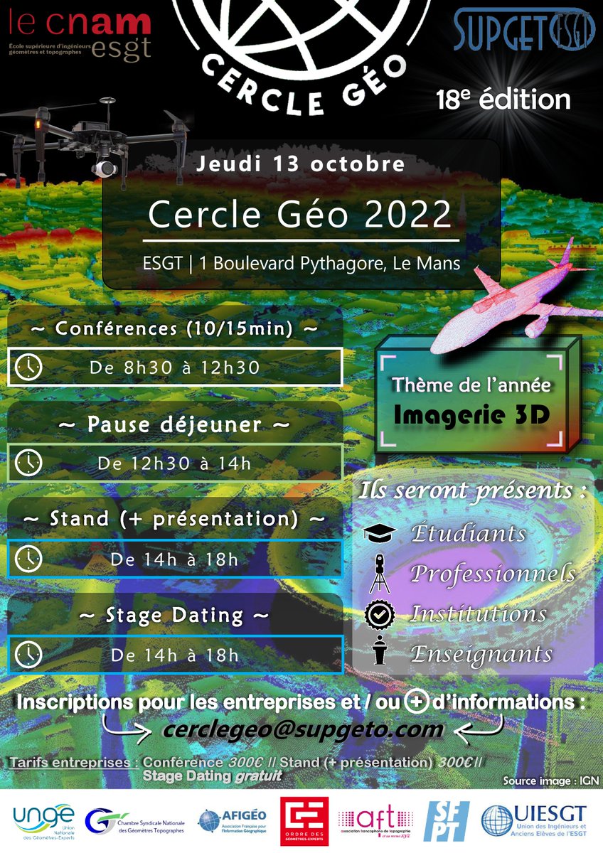 CSNGT_Officiel's tweet photo. #savethedate !
Le BDE Supgeto de l'@esgtcnam  organise son cercle géo le 13 octobre 2022.

La #CSNGT à le plaisir d'être partenaire de cet événement. 

Au programme de cette journée : 

- Conférence
- Stands 
- Stage Dating pour rencontrer vos https://t.co/bN2aMRF9Iw stagiaires ! https://t.co/uotb7Dzwxo