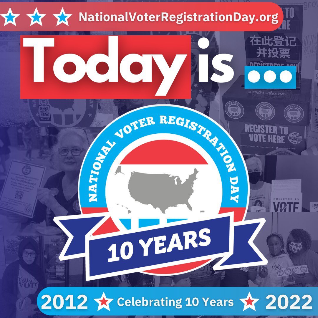 CRCFoundation93's tweet photo. It’s #NationalVoterRegistrationDay !

Recently moved? Changed your name? New US Citizen? Unsure if you’ve previously registered?

Check your status and register to vote at: https://t.co/7VHXzJClqk https://t.co/HusWP0QyGa