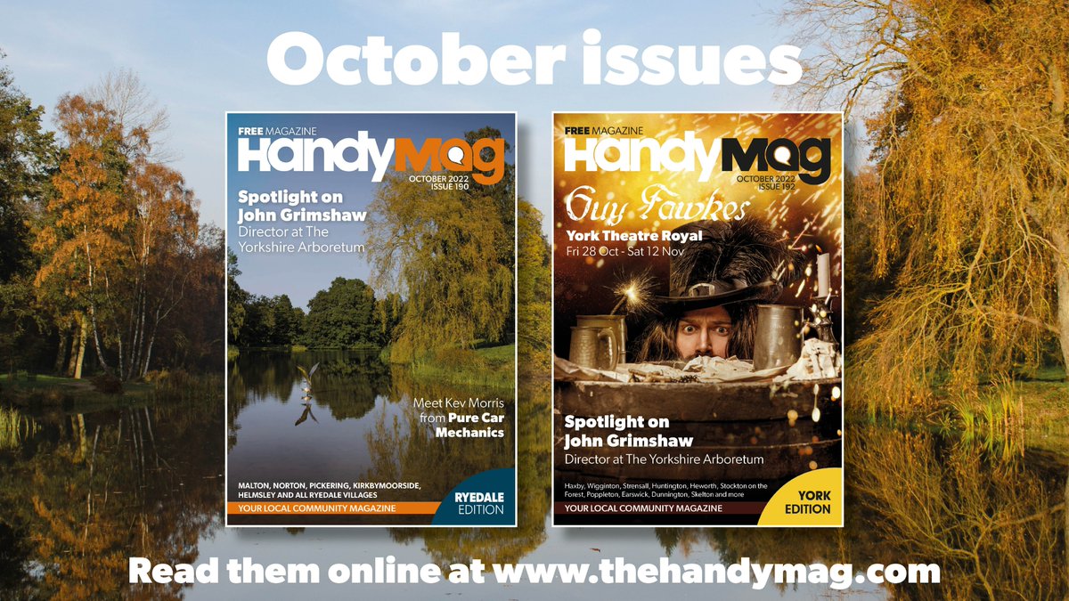 October 2022 editions...
🌳Spotlight on John Grimshaw, Director at <a href="/YorksArboretum/">Yorkshire Arboretum</a> 
🚘Meet Kev Morris from #PureCarMechanics
🔥Guy Fawkes <a href="/YorkTheatre/">York Theatre Royal</a>
👉Country Warmth <a href="/CountryWarmthNy/">Country Warmth</a> 
🏠Property market advice <a href="/YourMoveYork/">Your Move Anscombs</a> 
And lots more!
thehandymag.com/current-editio…