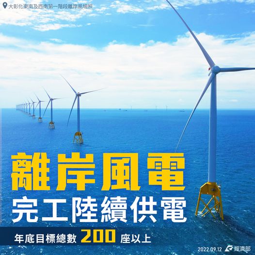Taiwan2S's tweet photo. O mundo está se movendo em direção à meta de redução #netzerocarbon em 2050, e Taiwan não está ausente. Em 2016, começou a implementar o plano de turbinas eólicas offshore para aumentar a geração de energia de energias renováveis, como solar e eólica. https://t.co/ywkpPYXSvp