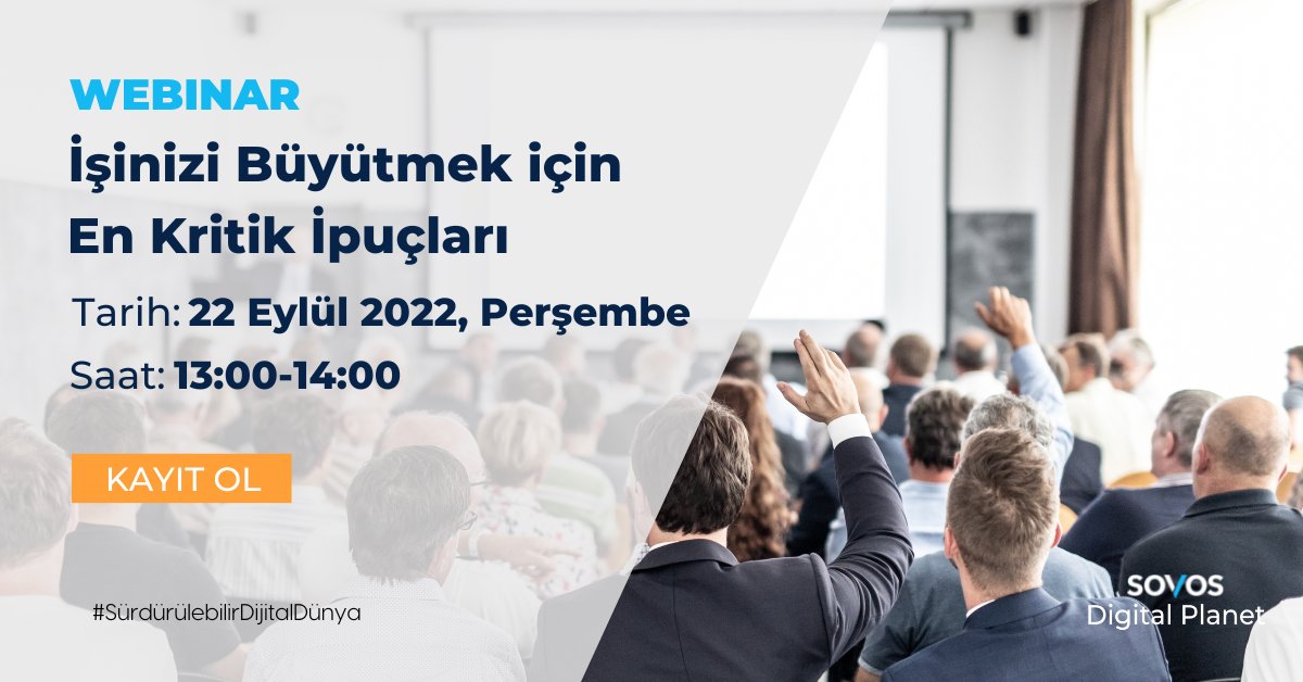 İşinizi büyütme yolunda “e-Ticaret'e başlarken neler bilmeniz gerekiyor, gelen yeni yasal zorunluluklar neler, entegre ve uyumlu yapı kuramama problemini nasıl aşarsınız?” gibi soruların cevaplarını canlı yayında yanıtlıyoruz. Hemen yerinizi ayırın: bit.ly/3qUNLYx