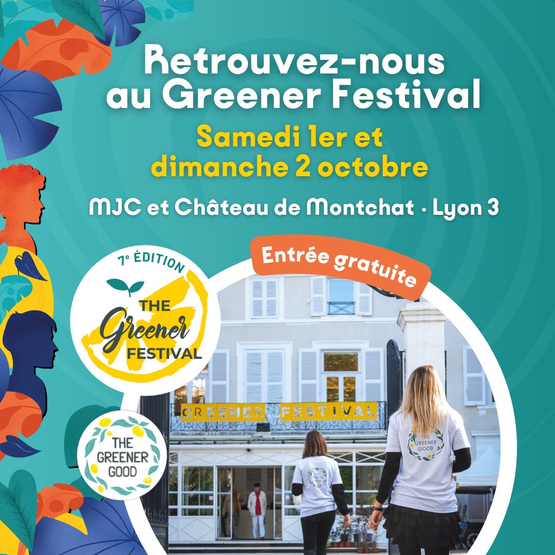 [#GreenerFestival🍋] Retrouvez la Nef lors de la 7ème édition du Greener Festival organisé par @TheGreenerGoodF qui se déroulera le week-end du 1er au 2 octobre 2022 au Château de Montchat (Lyon 3) ! 

👉 Pour en savoir davantage : lanef.com/agenda/greener…