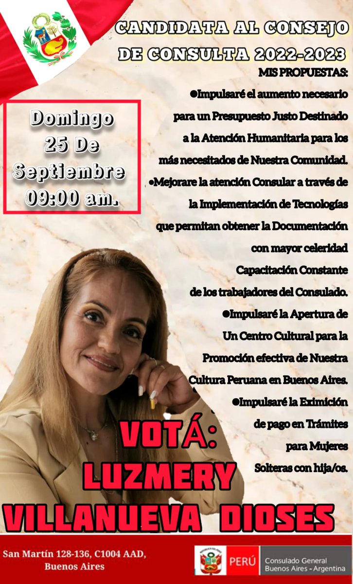 migrantesx's tweet photo. Tenemos la novedad de la participación de Luzmery Villanueva, compañera de Vendedores Ambulantes de Once ,como candidata a Consejera, creemos que va aportar al presente proceso de elección un gran interés por esta herramienta de participación ciudadana para la comunidad peruana. https://t.co/Drw7KLZuNz