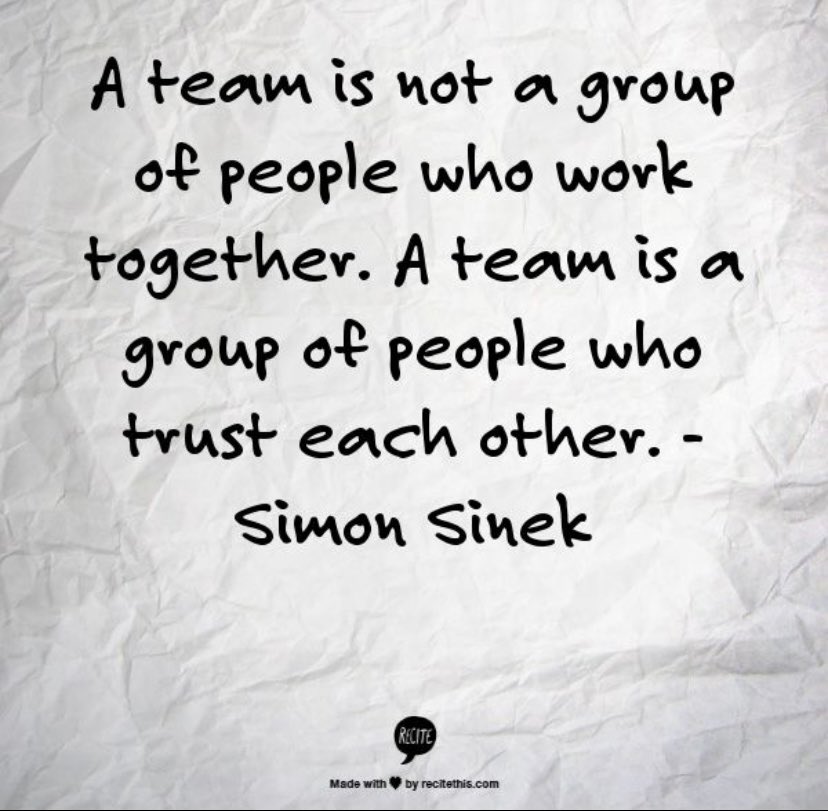 You don’t have a team without TRUST 💯