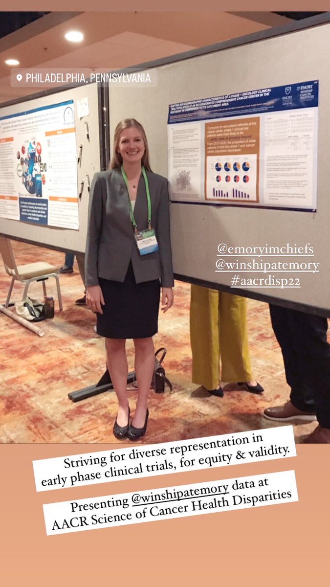 Increasing representation in Phase 1 clinical trials, one southeastern cancer center’s work in progress. Thank you #AACRdisp22 for a weekend of community, compelling data, &amp; provocative discourse. <a href="/WinshipAtEmory/">Winship Cancer Institute of Emory University</a> <a href="/DrDonaldHarvey/">R. Donald Harvey PharmD</a> <a href="/JennyCarlisleMD/">Jennifer Carlisle</a> <a href="/EmoryDeptofMed/">Emory Department of Medicine</a> <a href="/emoryimchiefs/">Emory IM Chiefs</a>