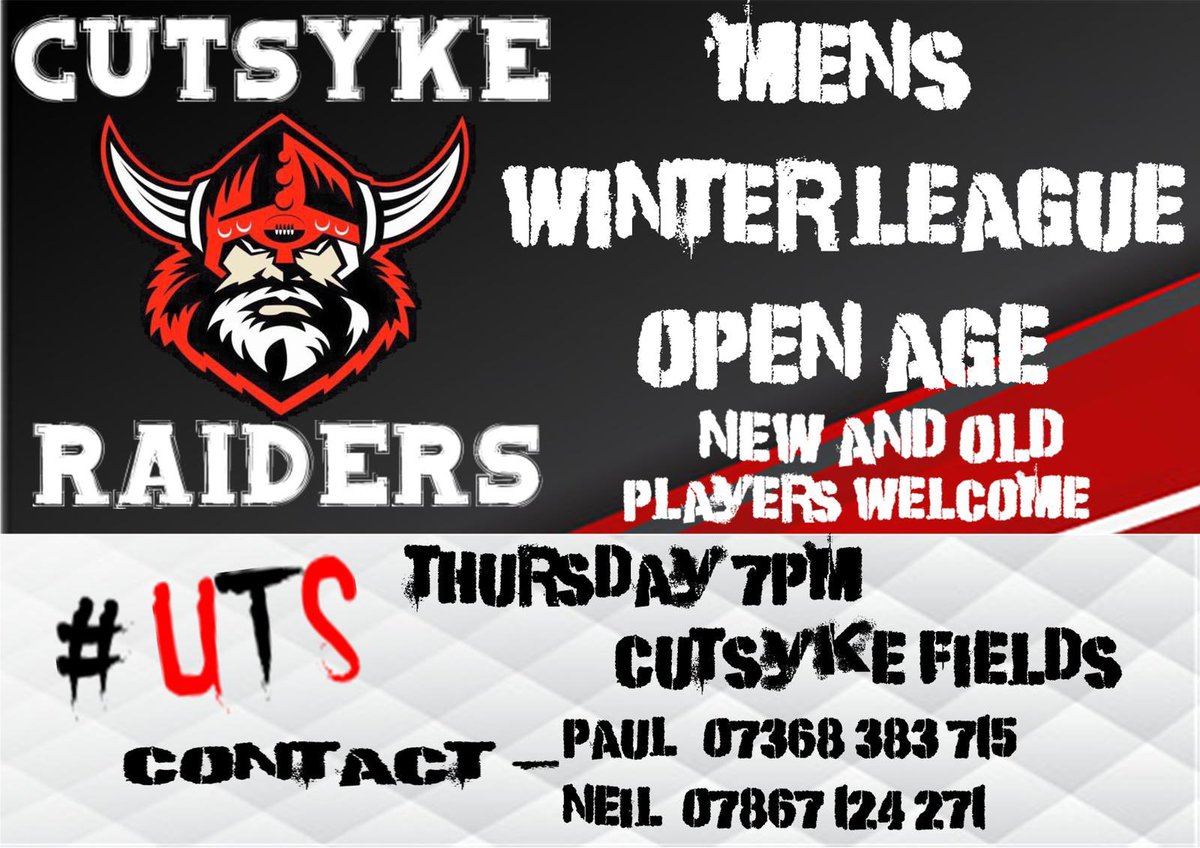 Get yourselves down on Thursday 7pm for first training session of the winter league ⚫️🔴👍🏼👌🏼🏉
Please share about👍🏼