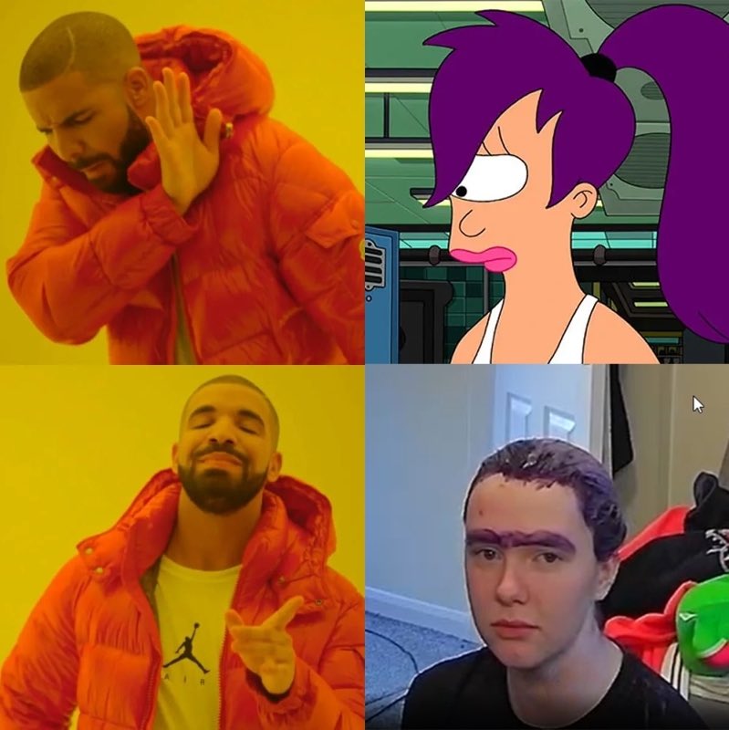 Samalam____'s tweet image. Poor Meg.. #funny #hairdye #twitch