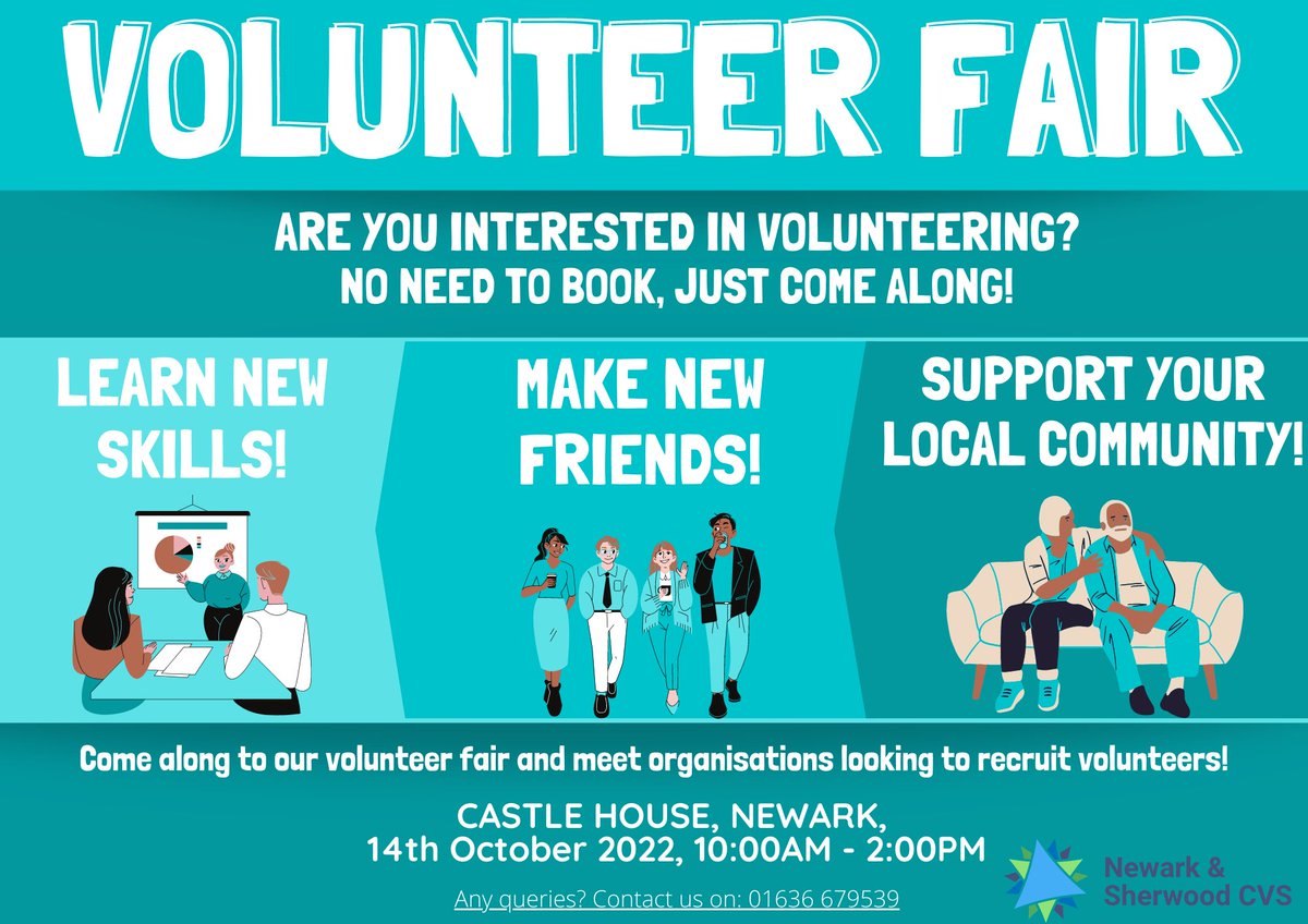 Are you interested in volunteering? Come and say hello at the volunteering fair at Castle House on 14 October 10am to 2pm.