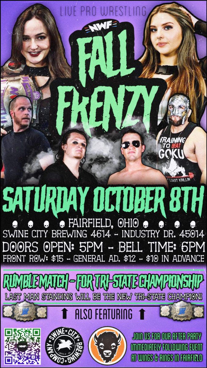 NWF Wrestling (@nwfwrestling) on Twitter photo Little over three weeks away from our return to @SwineCityBrew
Already signed:
Rumble Match for the vacant NWF Tri-State Title
<a href="/greatkingtitan/">The Great King Titan</a> vs @gsanthonyb
<a href="/Joshua_MFT/">Joshua</a> vs @_RightNowReed
NWF Women's Title:
<a href="/screamqueenella/">Ella</a> (c) vs <a href="/realsavsweet/">SAVANNAH SWEET💋</a>
🎟🔗: nwfwrestling.com/events Little over three weeks away from our return to @SwineCityBrew
Already signed:
Rumble Match for the vacant NWF Tri-State Title
<a href="/greatkingtitan/">The Great King Titan</a> vs @gsanthonyb
<a href="/Joshua_MFT/">Joshua</a> vs @_RightNowReed
NWF Women's Title:
<a href="/screamqueenella/">Ella</a> (c) vs <a href="/realsavsweet/">SAVANNAH SWEET💋</a>
🎟🔗: nwfwrestling.com/events