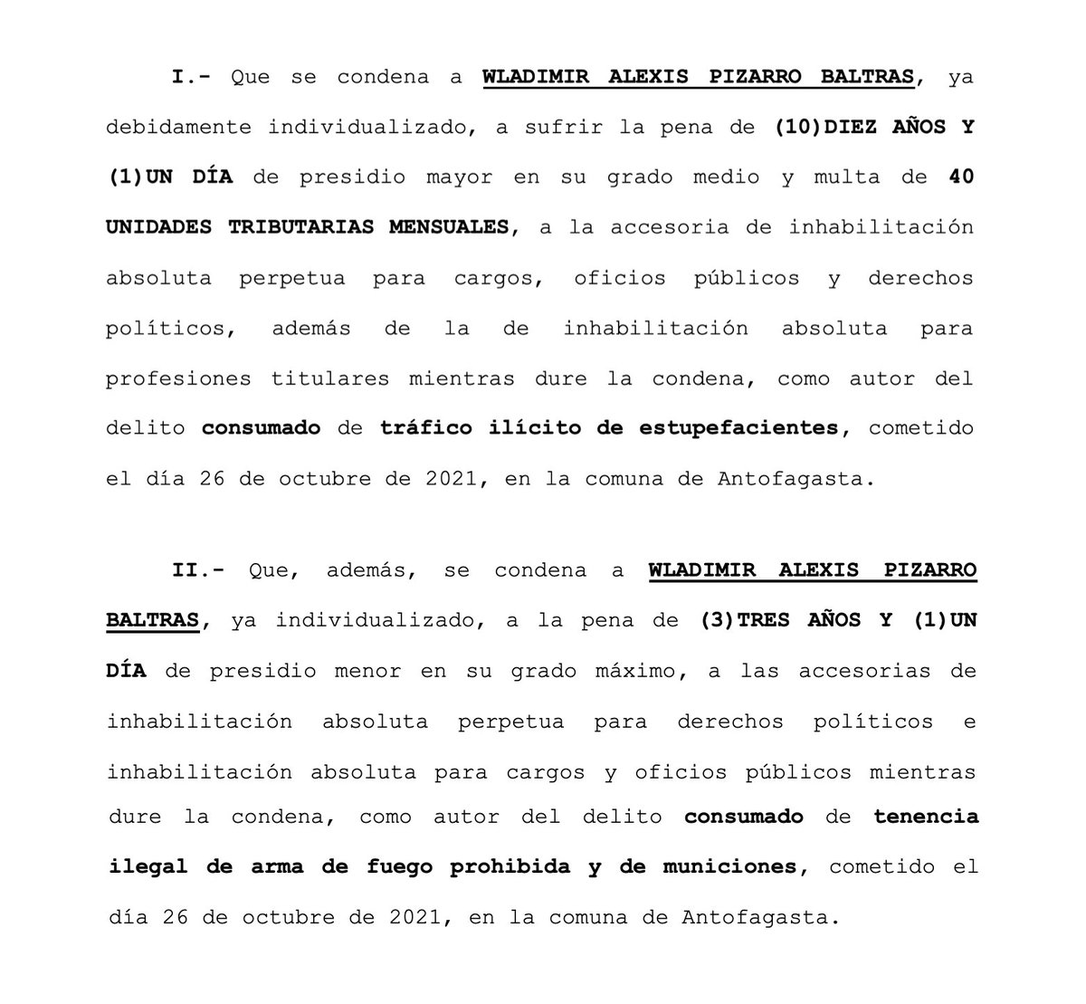 N_PrensaCL's tweet image. 🔴 LO ÚLTIMO: Exfuncionario del gobierno de @sebastianpinera en Antofagasta, Wladimir Pizarro, fue condenado a 13 años de cárcel por tráfico de drogas y armas. Transitaba la droga con logos distintivos del Gobierno de Chile, con el objeto de evitar las fiscalizaciones en la ruta.