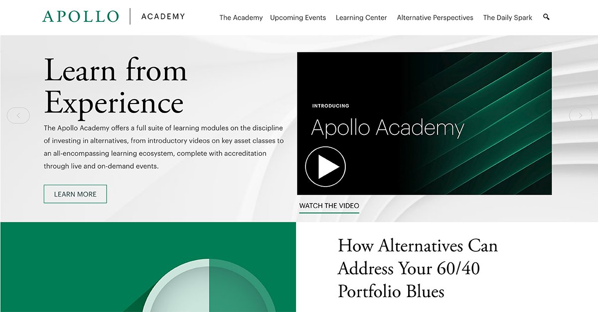 Apollo Global Management, Inc. on Twitter "Apollo Academy is here
