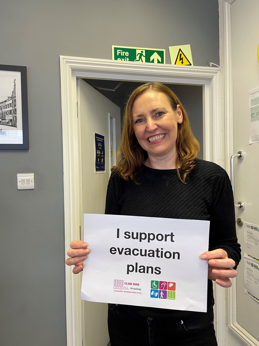 vickyfoxcroft's tweet photo. Pleased to support @claddagโs urgent call for Personal Emergency Evacuation Plans (PEEPs). It is vital that all disabled people are able to leave a building safely during an emergency. #NotJustWheelchairs #EvacPlansNow https://t.co/RkTN15kcRj