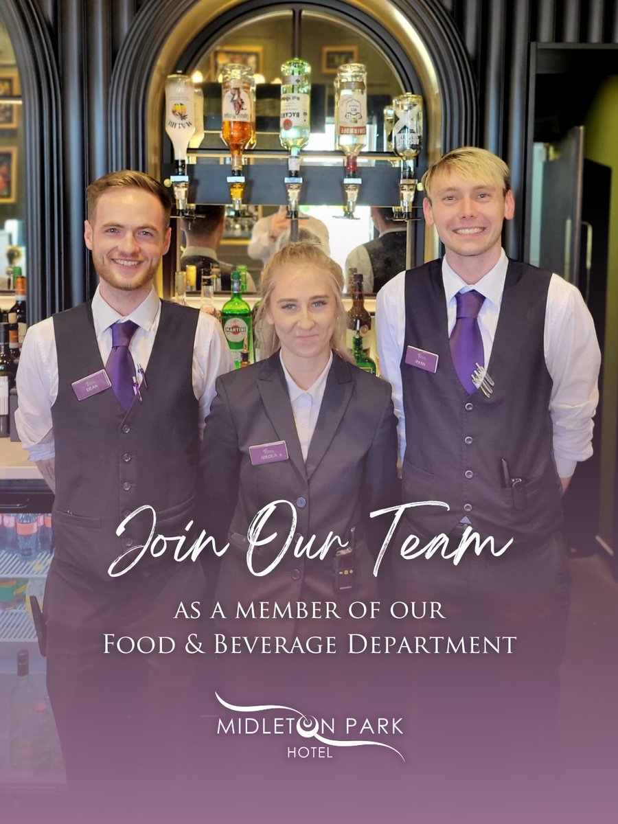 Join Our Team 🤗 We're #hiring for numerous positions within our Food and Beverage Department 🍴 Visit midletonpark.com/careers.html to apply now. #Midleton #Job @Cork_IHF | @pure_cork