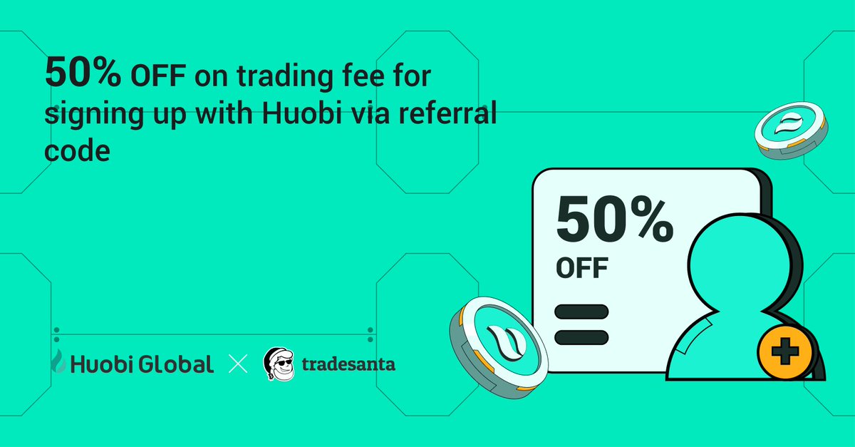 HTX_Global's tweet image. 🔥Enjoy 50% OFF on trading fee
and free TradeSanta crypto trading bots!  

🔹Register #Huobi via the TradeSanta referral code 
bit.ly/3LqR0Ax
🔹Connect your TradeSanta and #Huobi account 
🔹Follow @trade_santa @HuobiGlobal   

🎁TradeSanta Basic plan for first 10 users