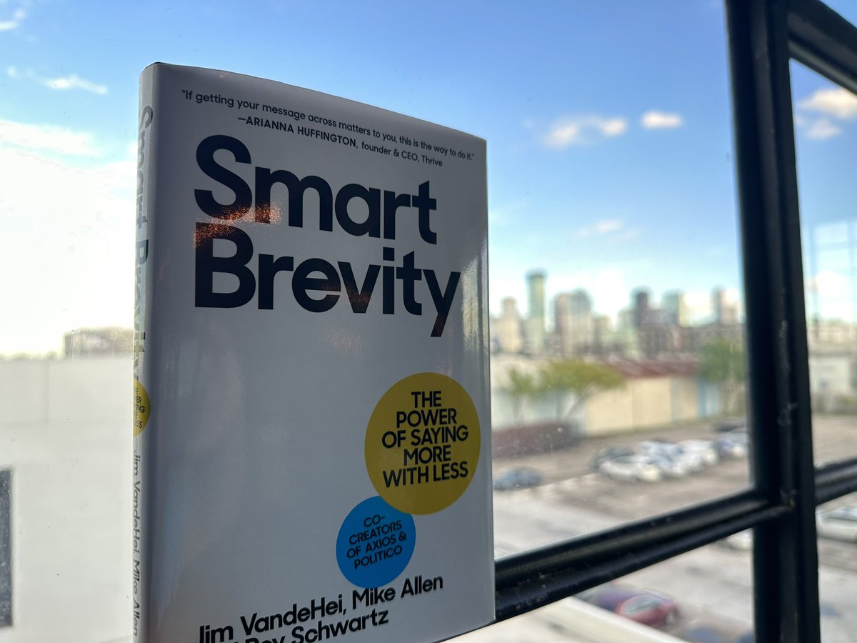 RussContreras's tweet photo. Happy book day for @mikeallen + @JimVandeHei + @roylschwartz! Pick up a copy of 'Smart Brevity' for tips on writing tight and strong. Here's the book with Houston skyline during our @Axios Houston event
Buy the book today! https://t.co/dqS9heYg7j #AxiosLocal https://t.co/wG0ehm6ctV