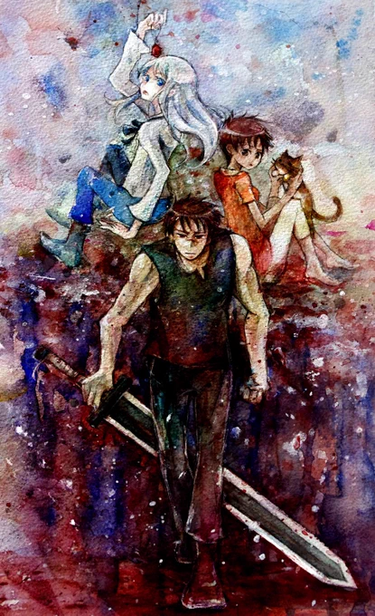 この時はまだA3の入るスキャナを持っていなくて三脚使って一眼レフで撮ったので若干ザラザラしていますね…背景の紫の闇カラーがわりと気に入っていました… 