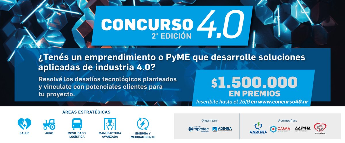 redadimra's tweet photo. 🚀Inscribite al #Concurso40 que realizamos junto a
@empretecarg para PyMEs y Emprendimientos.
❗️Inscribí tu proyecto 👉https://t.co/iL1hBBOFA0
🗓️Tenés tiempo hasta el 25/09/22 👇 https://t.co/U3OYWOiwdH