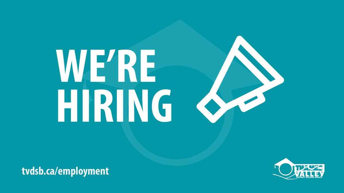 We're hiring! #TVDSB is looking for Elementary and Secondary Occasional Teachers. Visit tvdsb.ca/jobs to get started.