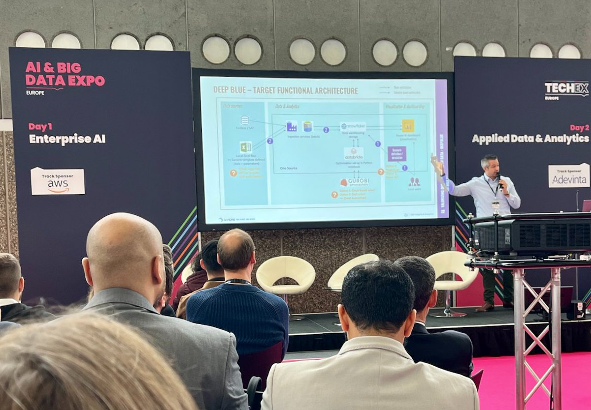 Very interesting talk today of Julio Peironcely, Global Director Insights &amp; Analytics, Danone @ Europe AI &amp; Big Data Conference.

He deepened with real examples how turning AI into ROI.

#BigData #DataAnalytics #Aievent