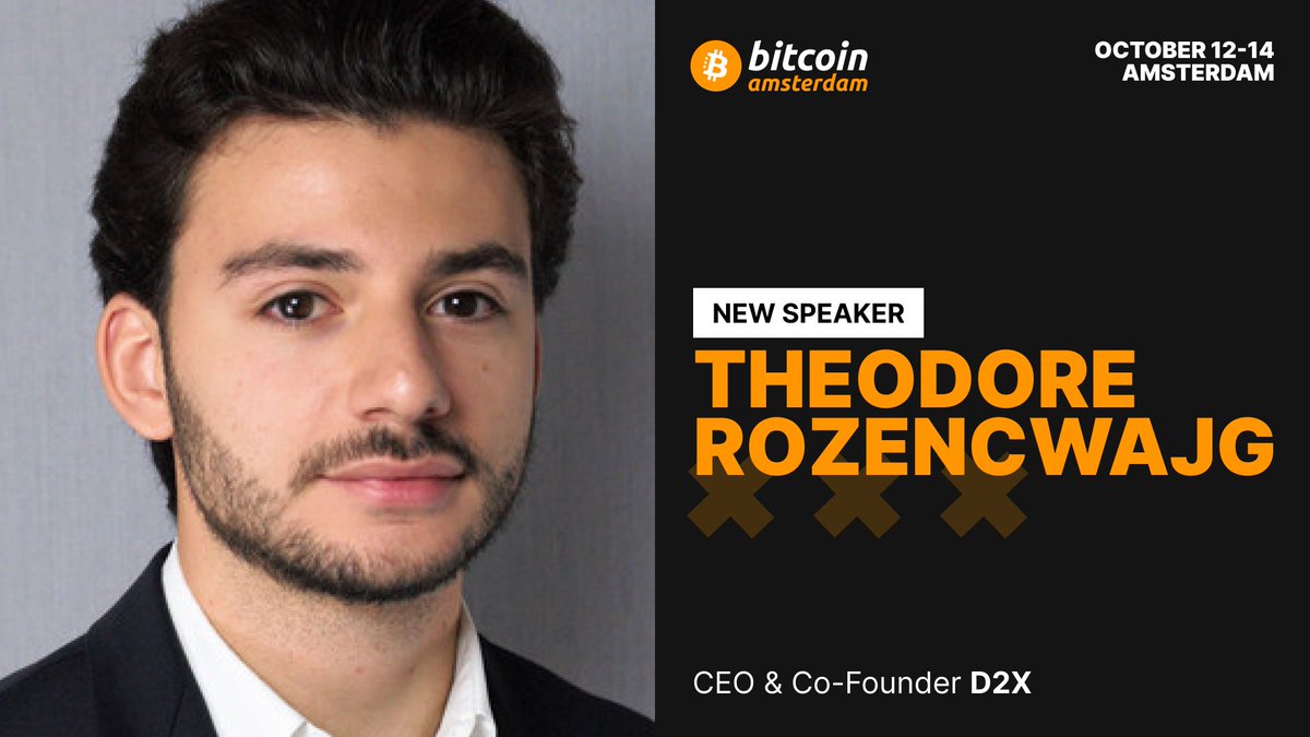 Announcing Théodore Rozencwajg as a Bitcoin Amsterdam speaker! Rozencwajg is CEO and cofounder at D2X, building the pan-European derivatives exchange for digital assets. Prior to D2X, Theodore was trading equity derivatives at All Options, the Amsterdam-based market-maker.
