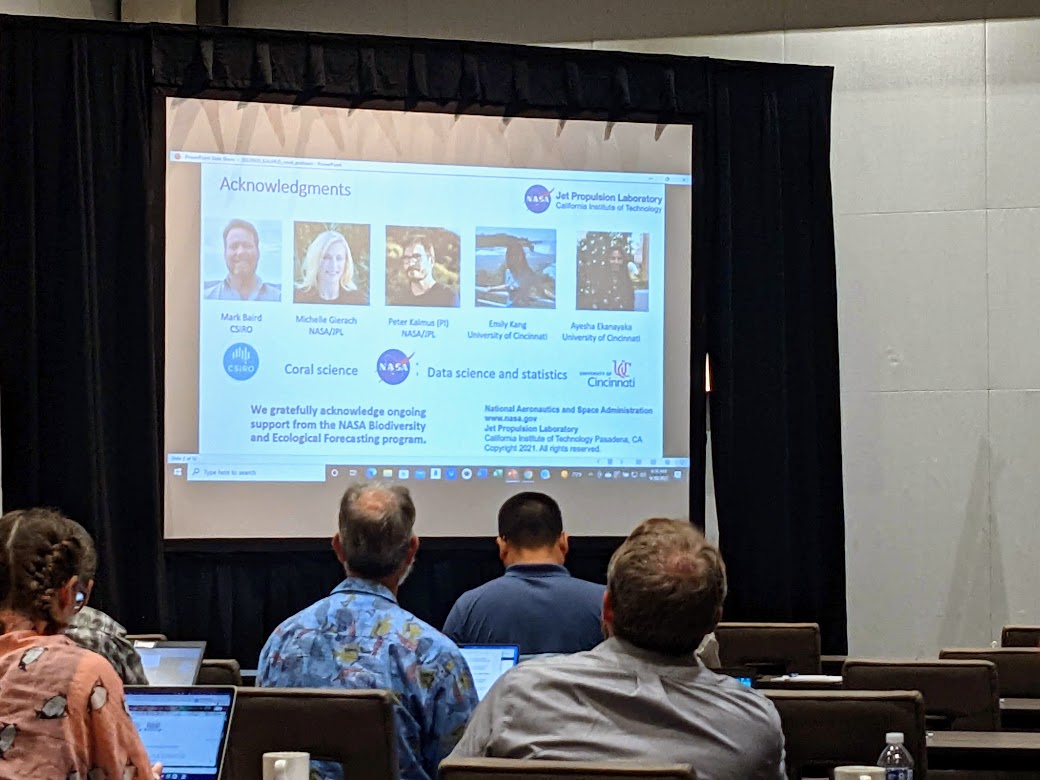 BzGEO's tweet photo. As a treat, at the ongoing #NASABEF meeting, we got to see a great talk by the one and only Dr. @ClimateHuman on the topic of his team's research on the impacts of #ClimateChange on #coral reef ecosystems. π§
https://t.co/DyyArNKd2B https://t.co/uBolBsE449