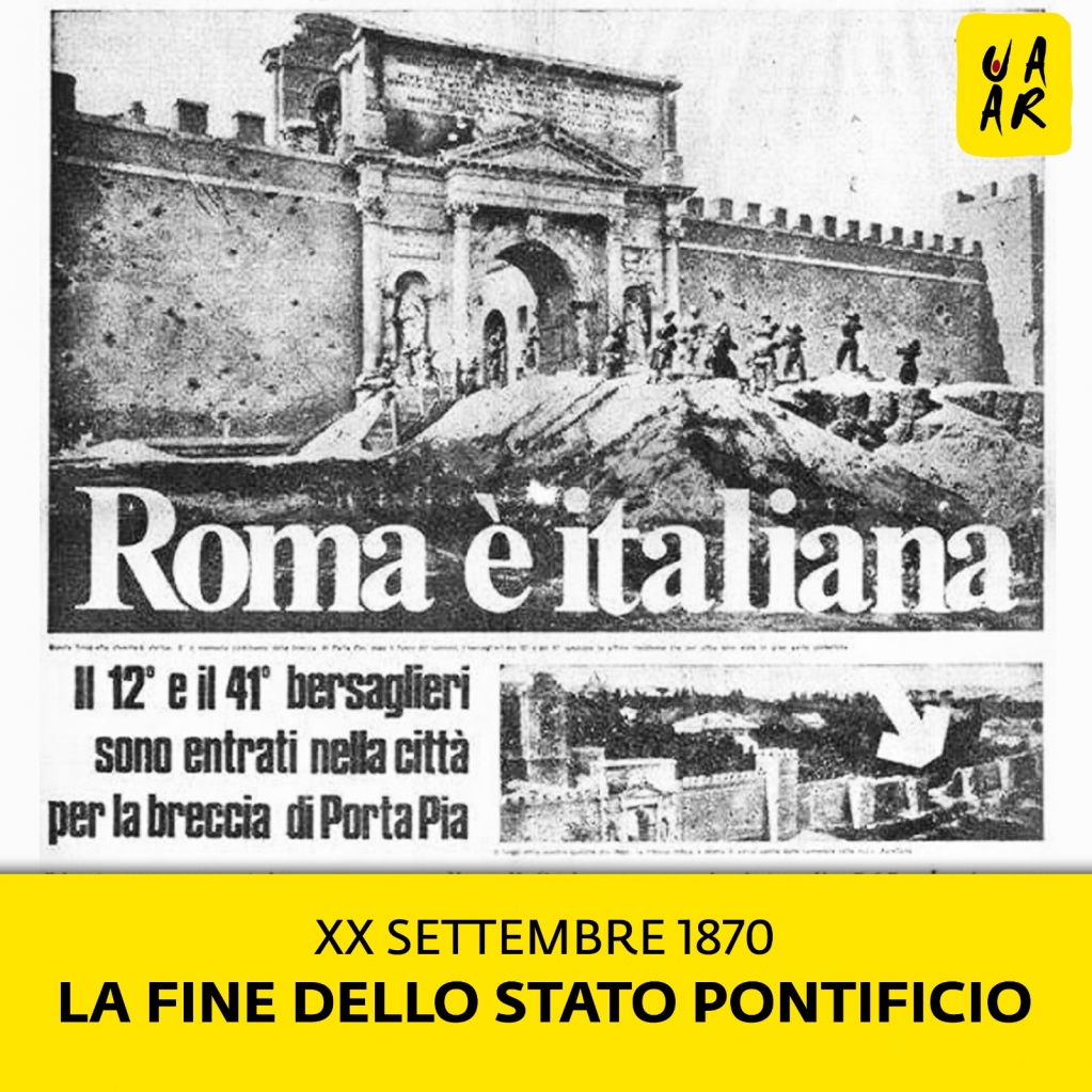 UAAR_it's tweet photo. Il #XXSettembre è fondamentale per l'Italia: finisce il regime del papa re a Roma, si aprono prospettive di #laicità. Una festa abolita dal fascismo in combutta con il Vaticano, mai più ripristinata. Perché un episodio così importante viene dimenticato da politici e istituzioni? https://t.co/FSJoCm9pBq