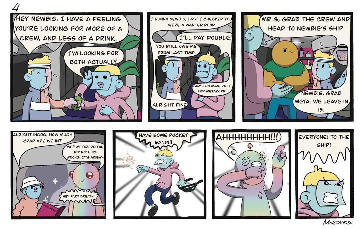 My 4th comic page is complete. Looks like <a href="/metazord_eth/">metazord</a> and Our <a href="/doodles/">doodles</a> crew won’t be staying at fins long.

<a href="/kuyamark/">kuyamark • ᴗ •</a> ready the ship!