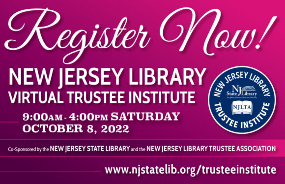 njstatelibrary's tweet photo. New Jersey Library Trustees & Directors: Registration is now open for the annual Virtual Trustee Institute, taking place on October 8th from 9AM to 4PM. View the schedule and register here: https://t.co/HFCY85grC8 #NJLibraryTrustees #NJLibraryDirectors #NJLibraryDevelopment https://t.co/f9kaz6aDgH