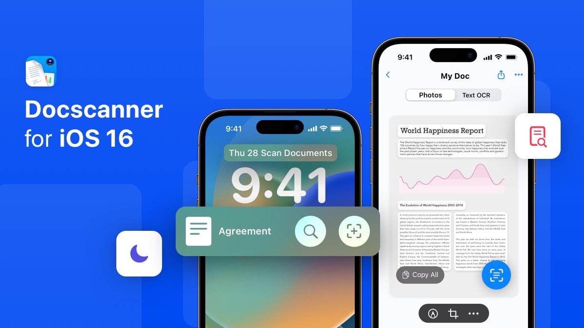 ZohoScanner's tweet image. We&apos;re excited to announce the new #DocScanner updates for #iOS16 users!🥳 

Now, you can access documents from the lock screen, set themes in Focus Mode, extract live text, find &amp;amp; replace text, and link documents to notes. 

Upgrade now and learn more👉zcu.io/9jcv