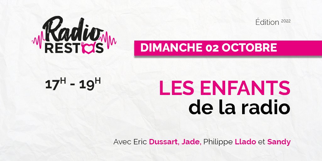 👼 17h – « Les enfants de la radio » sont de retour ! Venez pouponner @E_dussart, @JadeRTL, @PhilippeLlado et Sandy Ouillon sur radio.restosducoeur.org/en-direct/ ❤️ Posez vos questions 📲#AlloRestos et au standard ☎️ 01 46 20 31 31 #OnCompteSurVous