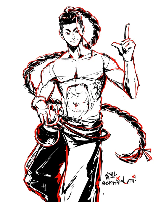 #格ゲーキャラ描こうぜ#StreetFighter6 Jamie sketch 
